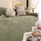 Chenille Sofa Cover Towel – Non-Slip, Washable Pets Couch Protector with Tassels