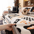 Boho Chic Woven Throw Blanket for Couch, Washable Couch Cover for Pets, Dogs, Cats