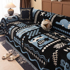 Boho Chic Woven Throw Blanket for Couch, Washable Couch Cover for Pets, Dogs, Cats