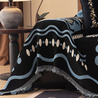 Boho Chic Woven Throw Blanket for Couch, Washable Couch Cover for Pets, Dogs, Cats