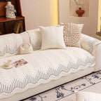 3D Quilted Thick Cotton Sofa Cover Non-Slip Couch Throw for Fabric & Leather Sofas