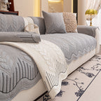 3D Quilted Thick Cotton Sofa Cover Non-Slip Couch Throw for Fabric & Leather Sofas
