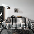 Striped Chenille Sofa Throw Covers, Boho Style Cozy Couch Protector Blanket