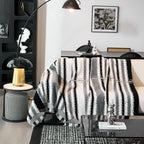 Striped Chenille Sofa Throw Covers, Boho Style Cozy Couch Protector Blanket