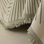 Geometric Radial Striped L-Shape Sofa Cover: Thick, Reversible Furniture Blanket for Kids and Pets