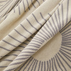 Geometric Radial Striped L-Shape Sofa Cover: Thick, Reversible Furniture Blanket for Kids and Pets