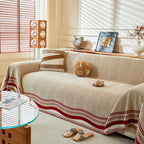 Reversible Herringbone Sofa Cover, 2-in-1 Classic British Throw Blanket for Couch