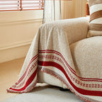 Reversible Herringbone Sofa Cover, 2-in-1 Classic British Throw Blanket for Couch