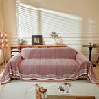 Reversible Herringbone Sofa Cover, 2-in-1 Classic British Throw Blanket for Couch