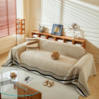 Reversible Herringbone Sofa Cover, 2-in-1 Classic British Throw Blanket for Couch