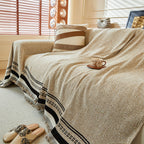 Reversible Herringbone Sofa Cover, 2-in-1 Classic British Throw Blanket for Couch