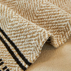 Reversible Herringbone Sofa Cover, 2-in-1 Classic British Throw Blanket for Couch