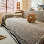 Reversible Herringbone Sofa Cover, 2-in-1 Classic British Throw Blanket for Couch