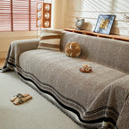 Reversible Herringbone Sofa Cover, 2-in-1 Classic British Throw Blanket for Couch