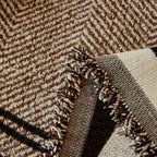 Reversible Herringbone Sofa Cover, 2-in-1 Classic British Throw Blanket for Couch
