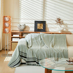 Reversible Herringbone Sofa Cover, 2-in-1 Classic British Throw Blanket for Couch