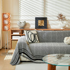 Reversible Herringbone Sofa Cover, 2-in-1 Classic British Throw Blanket for Couch