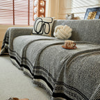 Reversible Herringbone Sofa Cover, 2-in-1 Classic British Throw Blanket for Couch