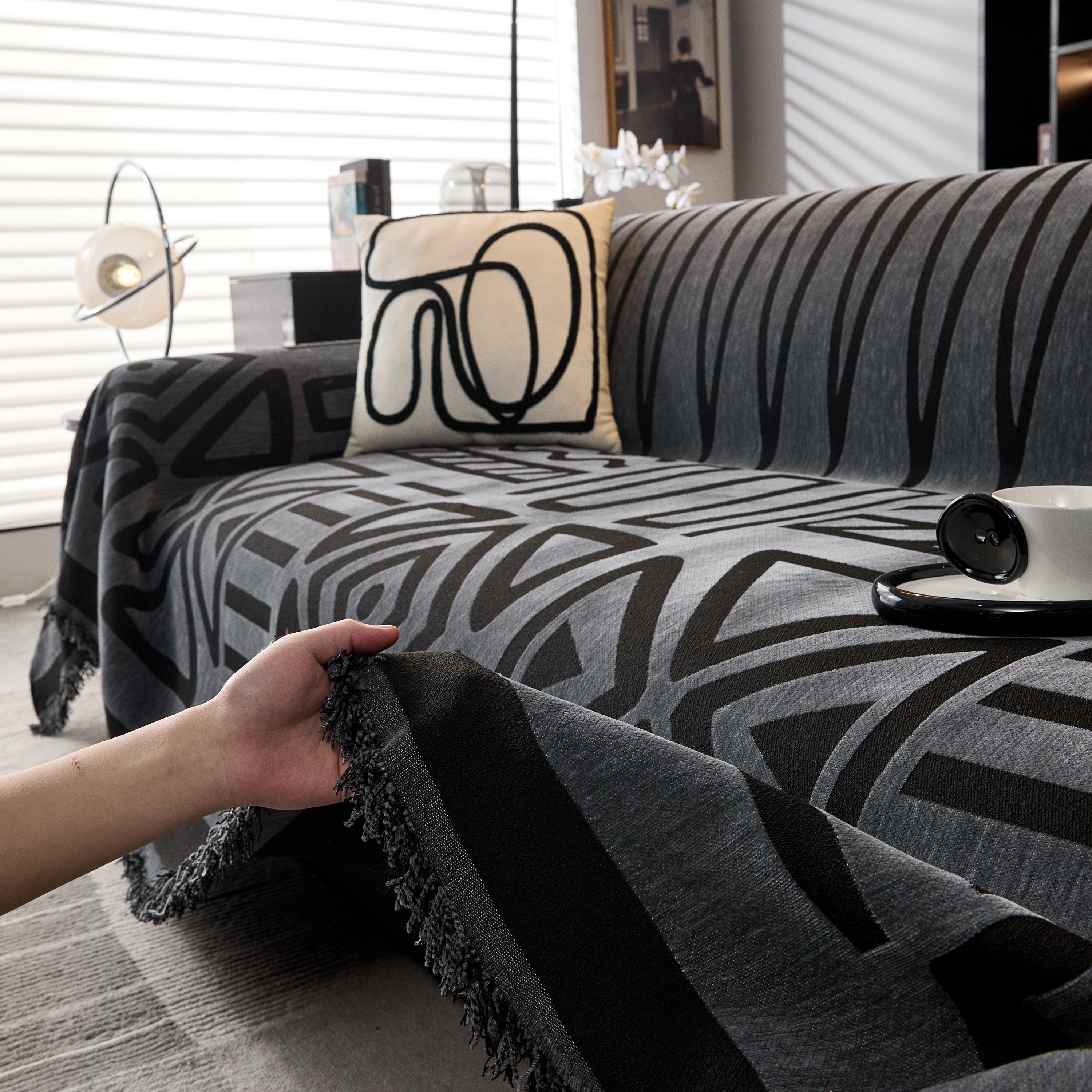 Boho Chenille Sofa Throw Covers Sectional Sofa Couch Cover Sofa Protector Covers
