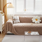 Thick Plush Jacquard Velvet Throw Blanket on Sofa, Sofa Slipcovers and Sectional Sofa Covers