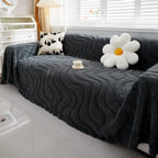 Thick Plush Jacquard Velvet Throw Blanket on Sofa, Sofa Slipcovers and Sectional Sofa Covers
