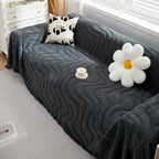 Thick Plush Jacquard Velvet Throw Blanket on Sofa, Sofa Slipcovers and Sectional Sofa Covers