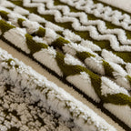 Bohemian Tufted Sofa Cover, Plush Fleece Throw Blanket with 3D Woven Aztec Stripes