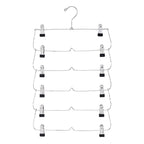 6-Tier Foldable Pants & Skirt Hanger with Adjustable Clips, 6-Pair Chrome Steel