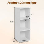 3-Cube Bookcase with Anti-Tipping Kits - White