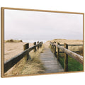 Sylvie Coastal Beach Boardwalk Ocean Landscape Framed Canvas by Patricia Hasz