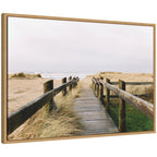 Sylvie Coastal Beach Boardwalk Ocean Landscape Framed Canvas by Patricia Hasz