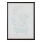 Blake Mid Century Modern Cow in Bathtub Framed Printed Glass by Rachel Lee of My Dream Wall