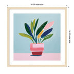 Framed Art Playful Potted Plant Still Life by The Creative Bunch Studio