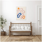 Sylvie Abstract Line Art Print 1 Framed Canvas by July Art Prints
