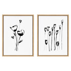 Sylvie Wildflowers and Seed Pods Framed Canvas Set by Teju Reval of SnazzyHues