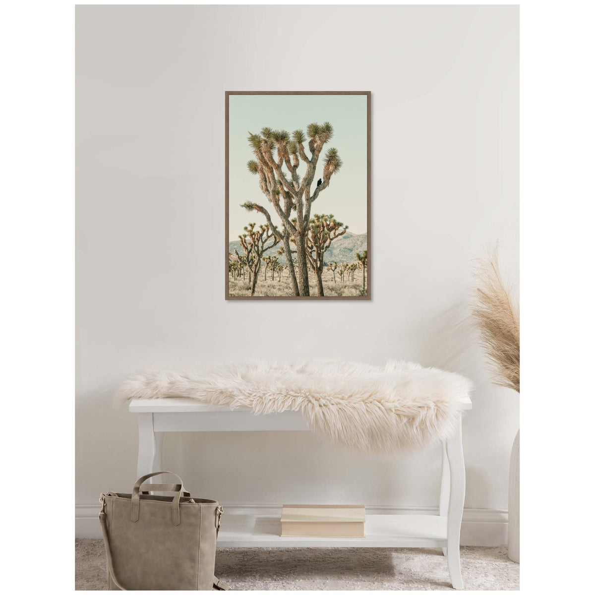 Joshua Tree With Crow by Alicia Bock Framed Canvas Wall Art Print