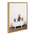 Sylvie Three Little Bears in Vintage Bathtub Framed Canvas by Amy Peterson Art Studio