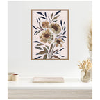 Sylvie Muted Paintrely Florals Framed Canvas by Nikita Jariwala