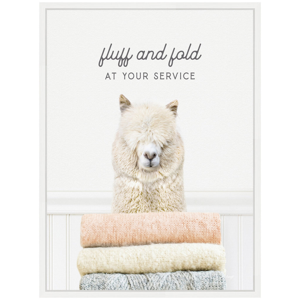 Sylvie Alpaca Fluff and Fold Framed Canvas by Amy Peterson