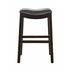 30 Espresso And Gray Saddle Style Counter Height Bar Stool