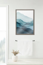 Blake Blue Mountain Range Framed Printed Glass by Amy Lighthall