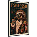 WG Espresso Sloth by The Whiskey Ginger Framed Canvas Wall Art Print