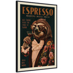 WG Espresso Sloth by The Whiskey Ginger Framed Canvas Wall Art Print