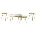 Kaelyn 4piece Round Coffee and End Table Set Gold
