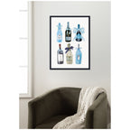Blue Champagne by Honey Island Studio Framed Canvas Wall Art Print