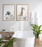 Blake Bathroom Bubble Bath Zebra Framed Printed Glass by The Creative Bunch Studio
