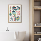 Blake Modern Colorful Seashells Framed Printed Glass by Rachel Lee of My Dream Wall