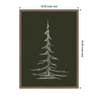 Sylvie Framed Canvas Minimalist Evergreen Trees Sketch 2 Green by The Creative Bunch Studio