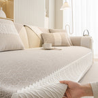 Herringbone Sofa Protector Cover, Non-Slip Couch Cover for Seat, Back & Arms