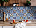 5 X 5 Blue White Golden Peel and Stick Tiles